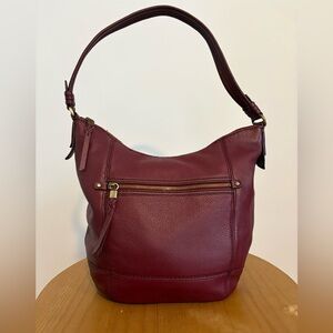 The Sak Burgundy Leather Hobo Bag